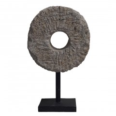 COIN ON STAND SOAP STONE NATURAL 35       - STATUES